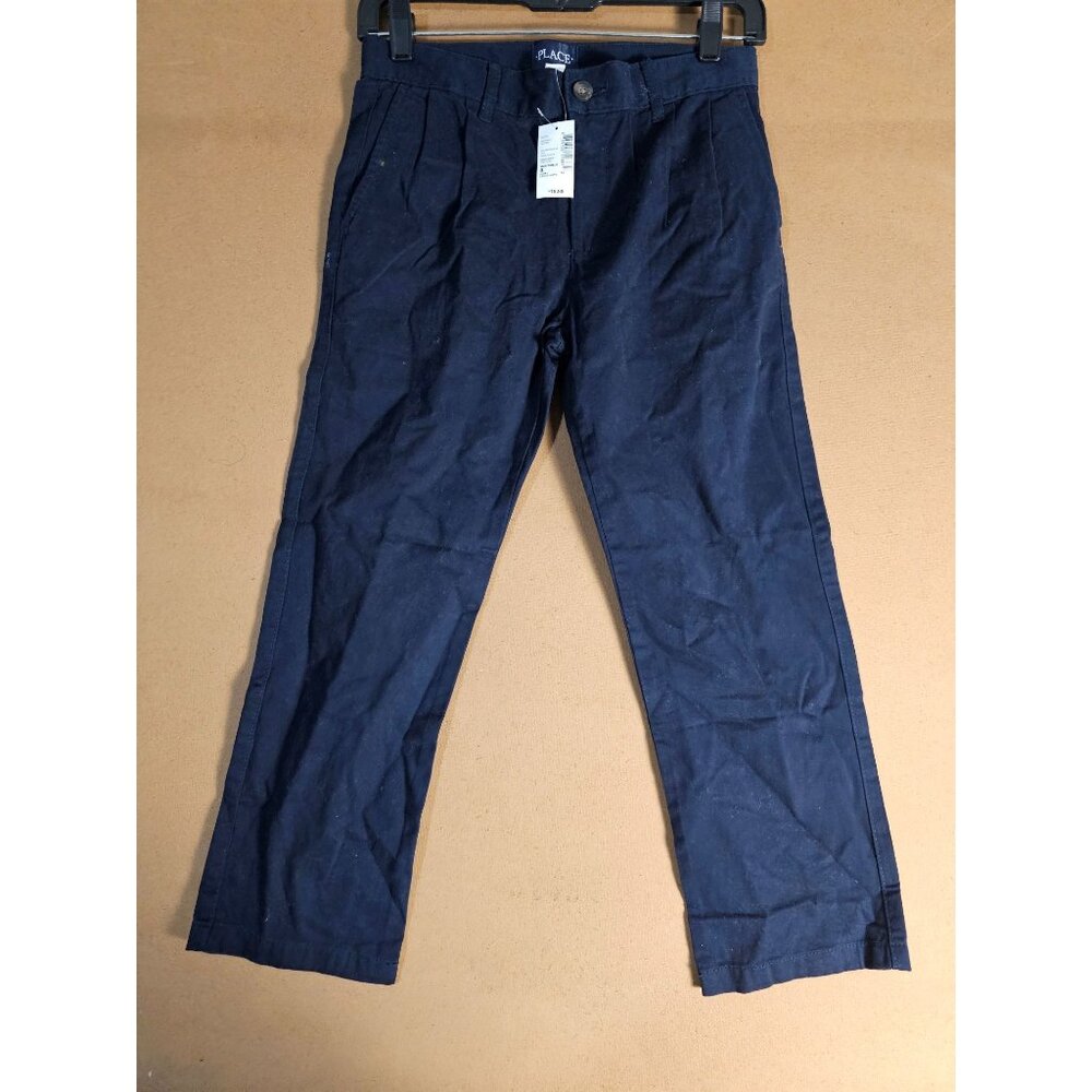 NWT The Children Place Boy Pants School Uniform Shirt Size 8 - Blue